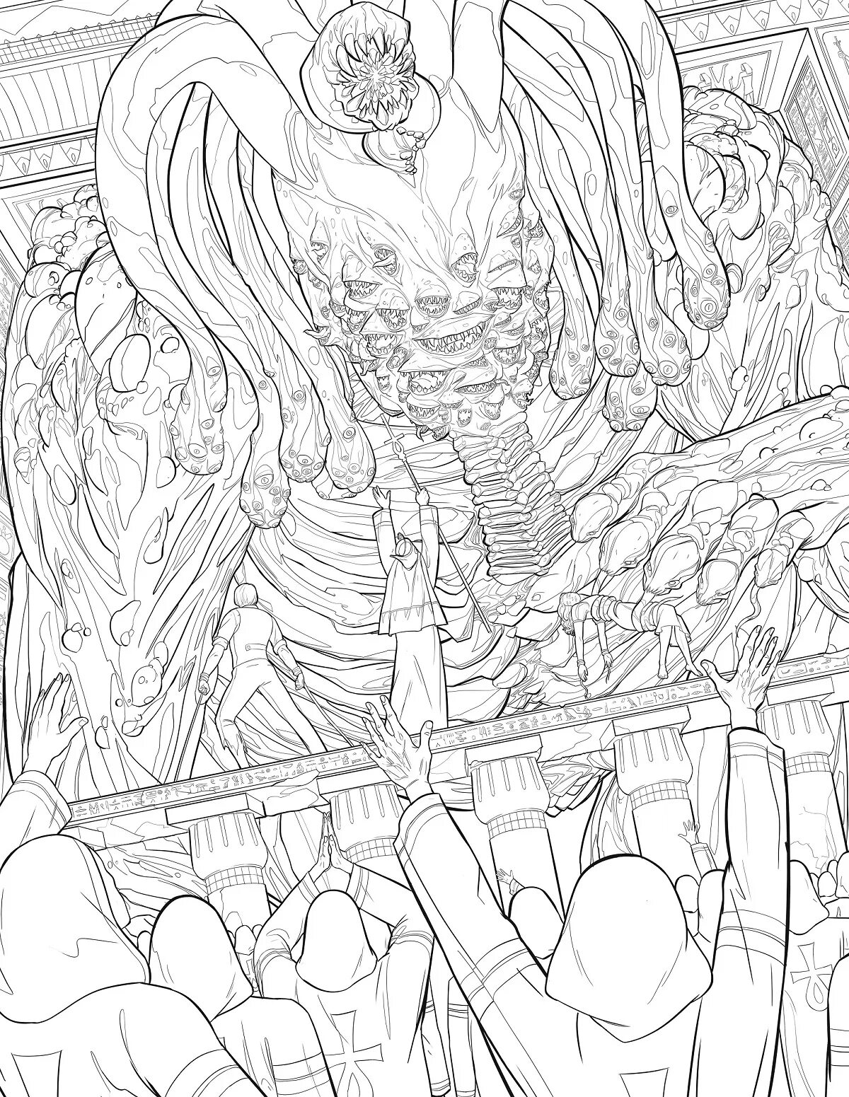 Lovecraft rainbow coloring page