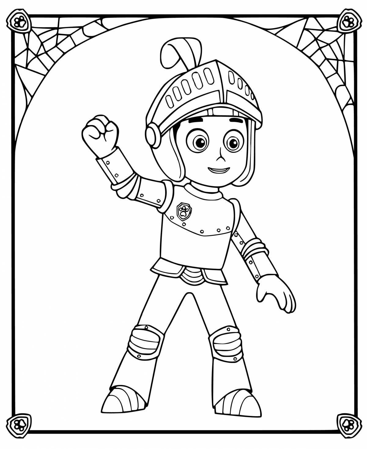 Courageous rider coloring page