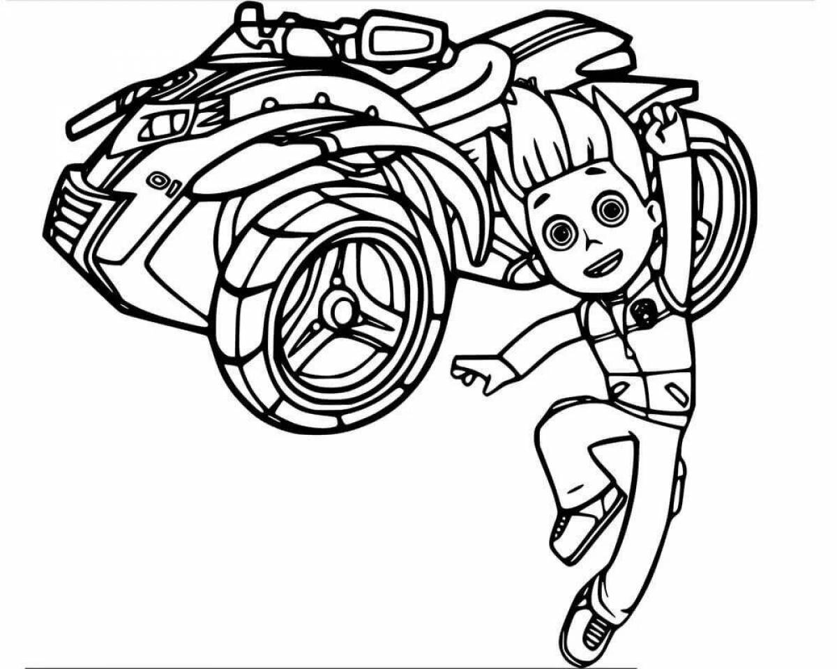 Colouring funny rider