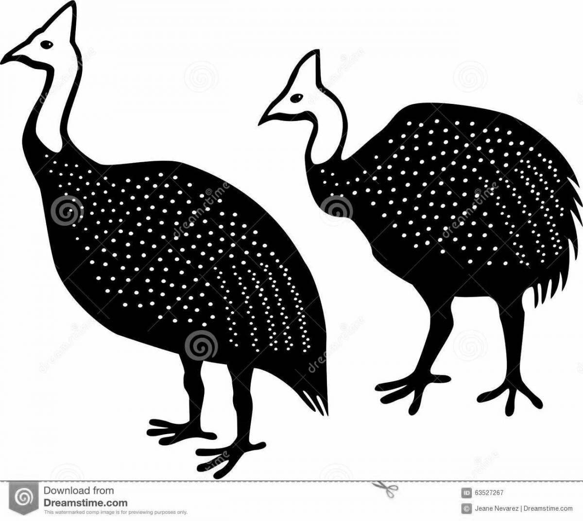 Photo Vibrant Guinea Fowl Coloring Page