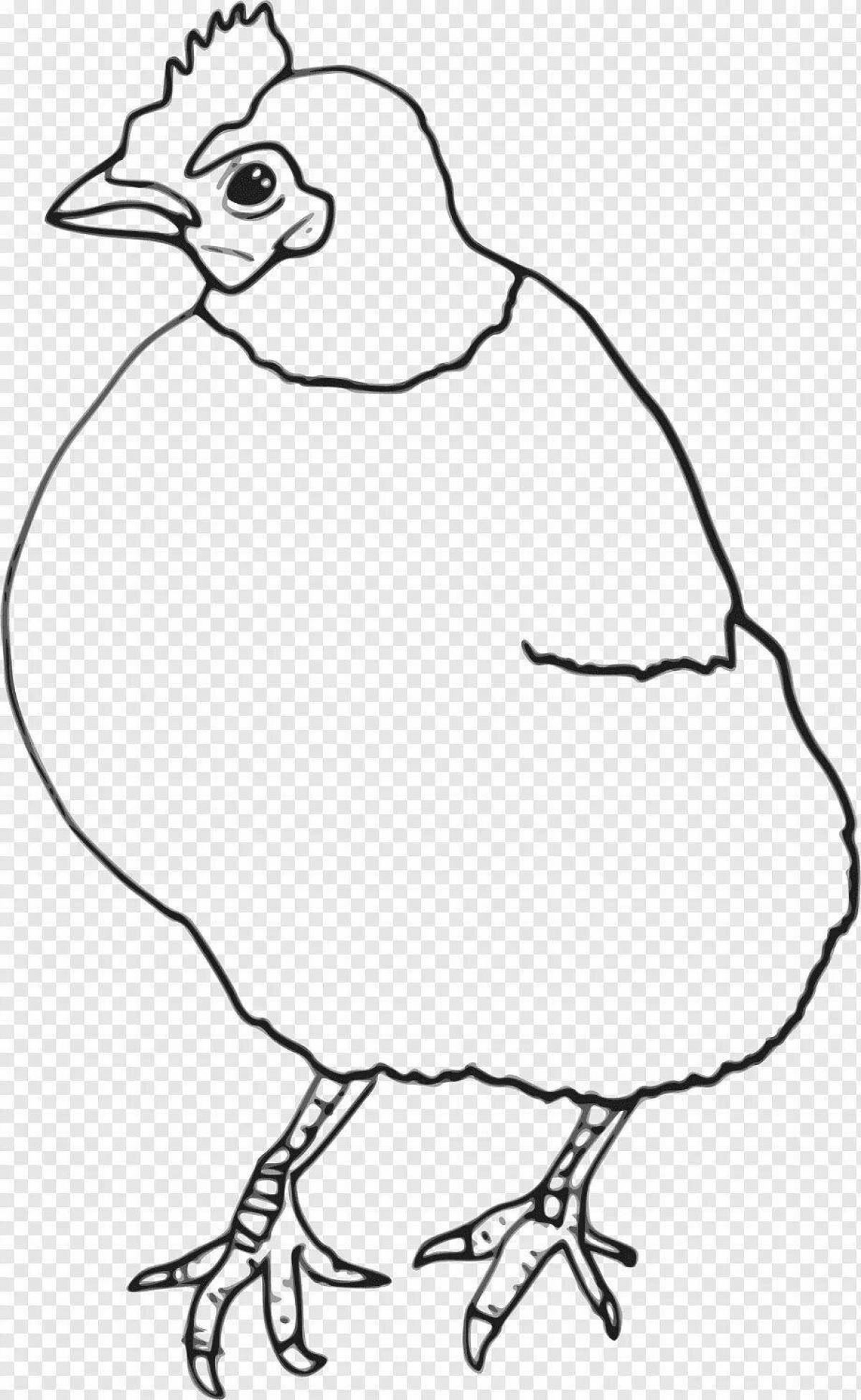 Coloring page happy guinea fowl