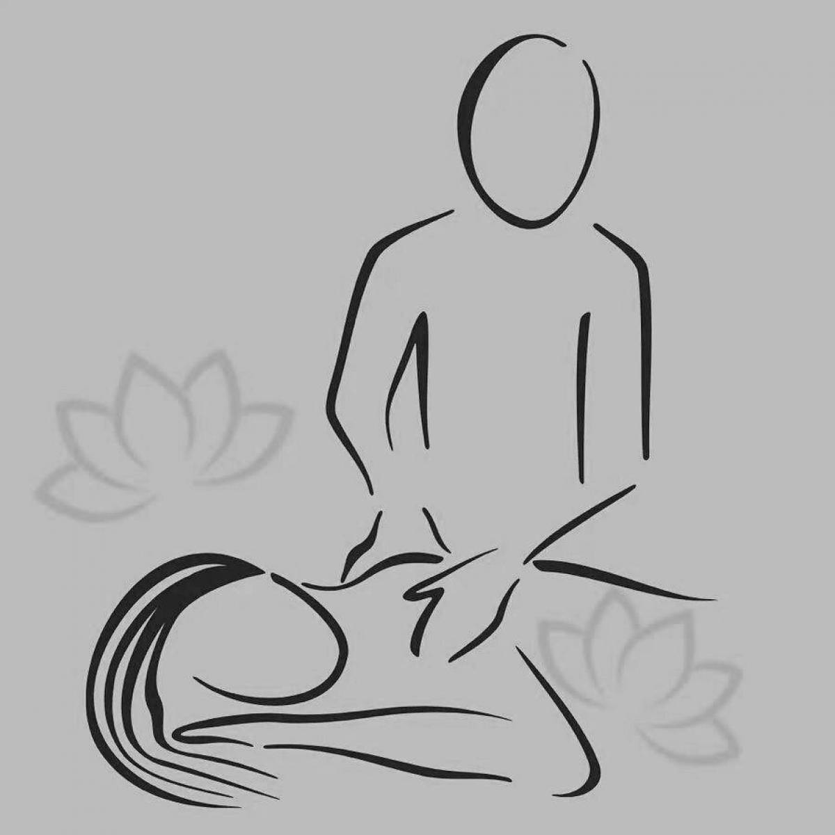 Coloring page energetic massage therapist