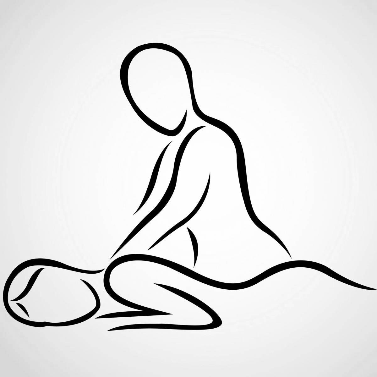 Animated massage therapist coloring page