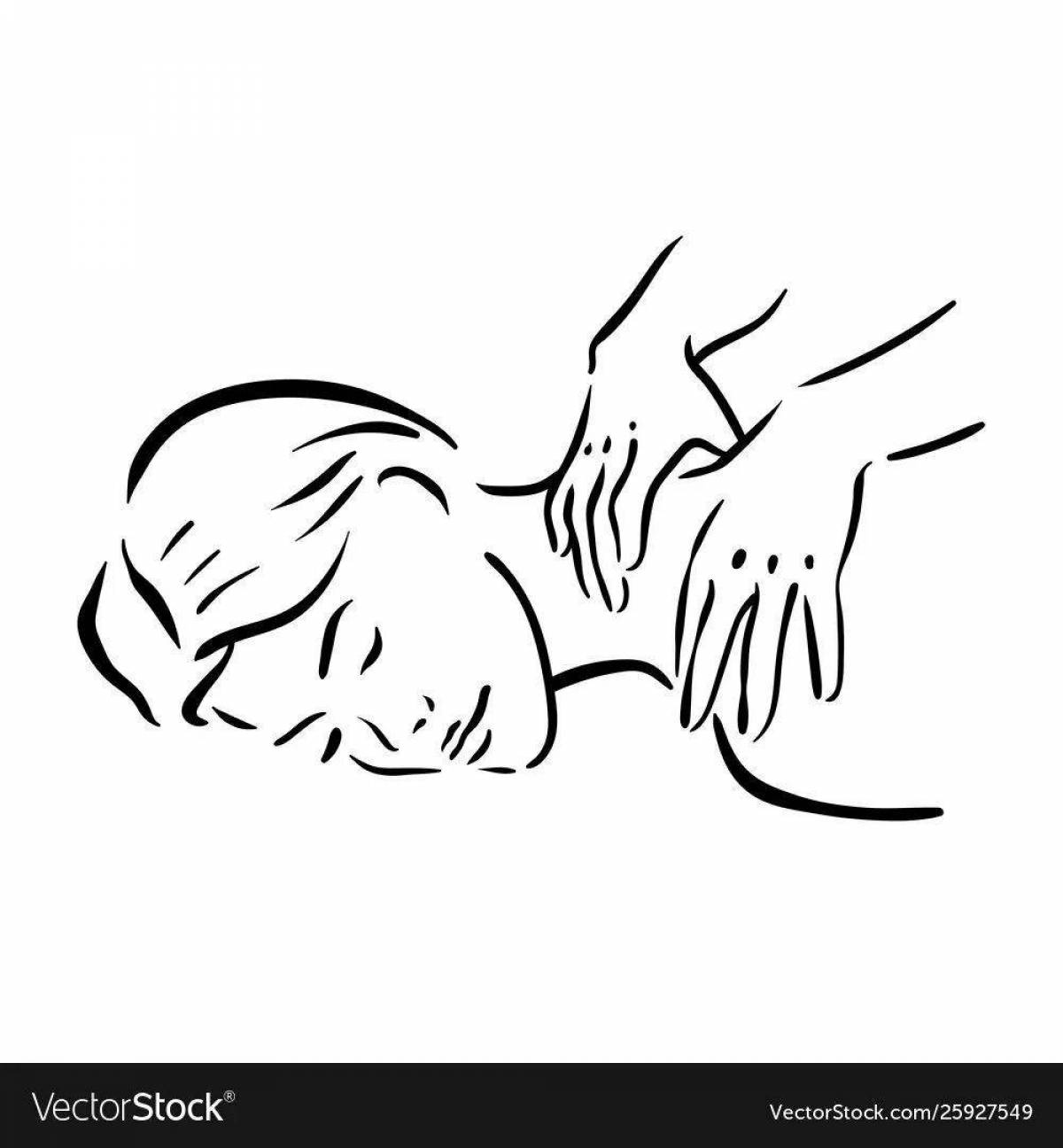 Coloring page attractive masseur