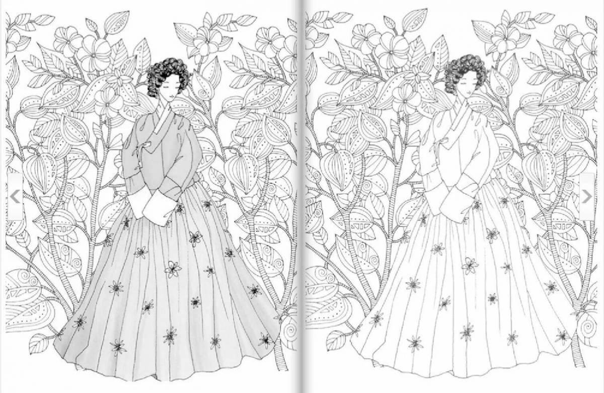 Stylish hanbok coloring book