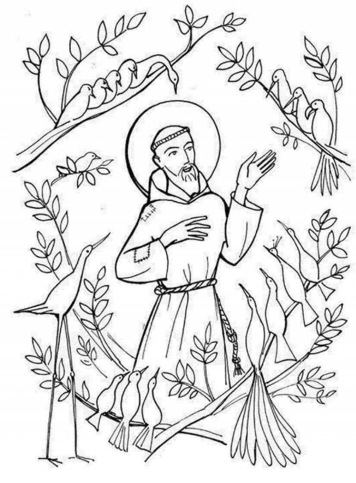 Impeccable saint coloring page