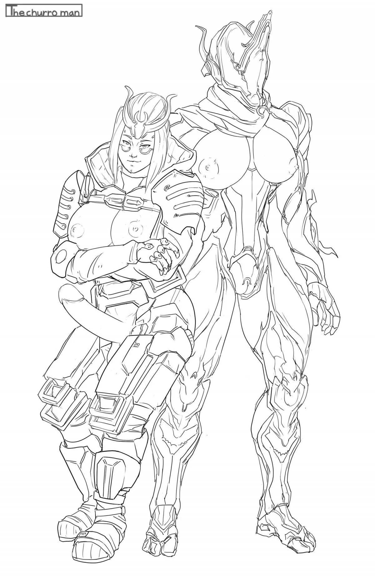 Charming warframe coloring book