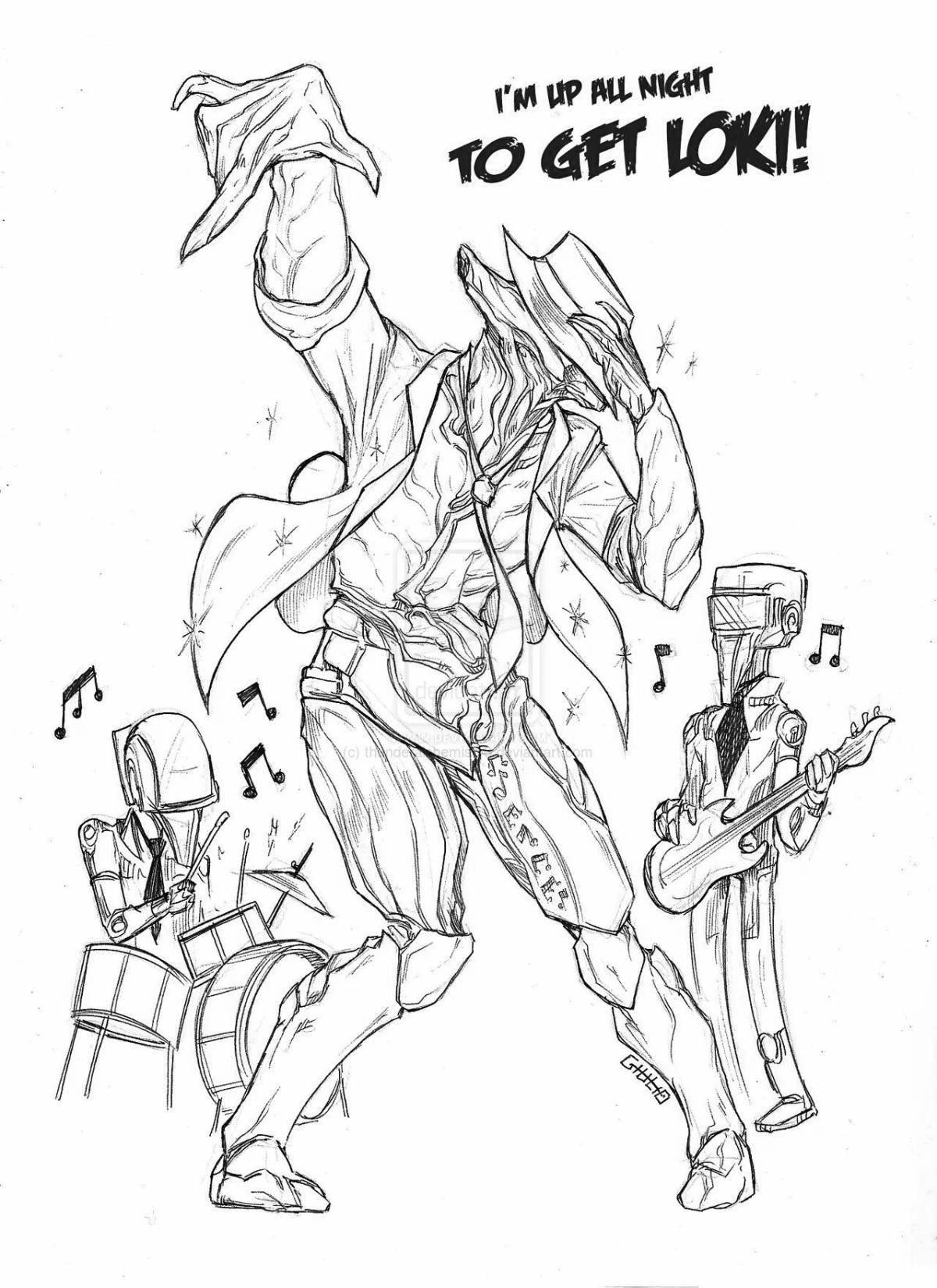 Dynamic Warframe Coloring Page