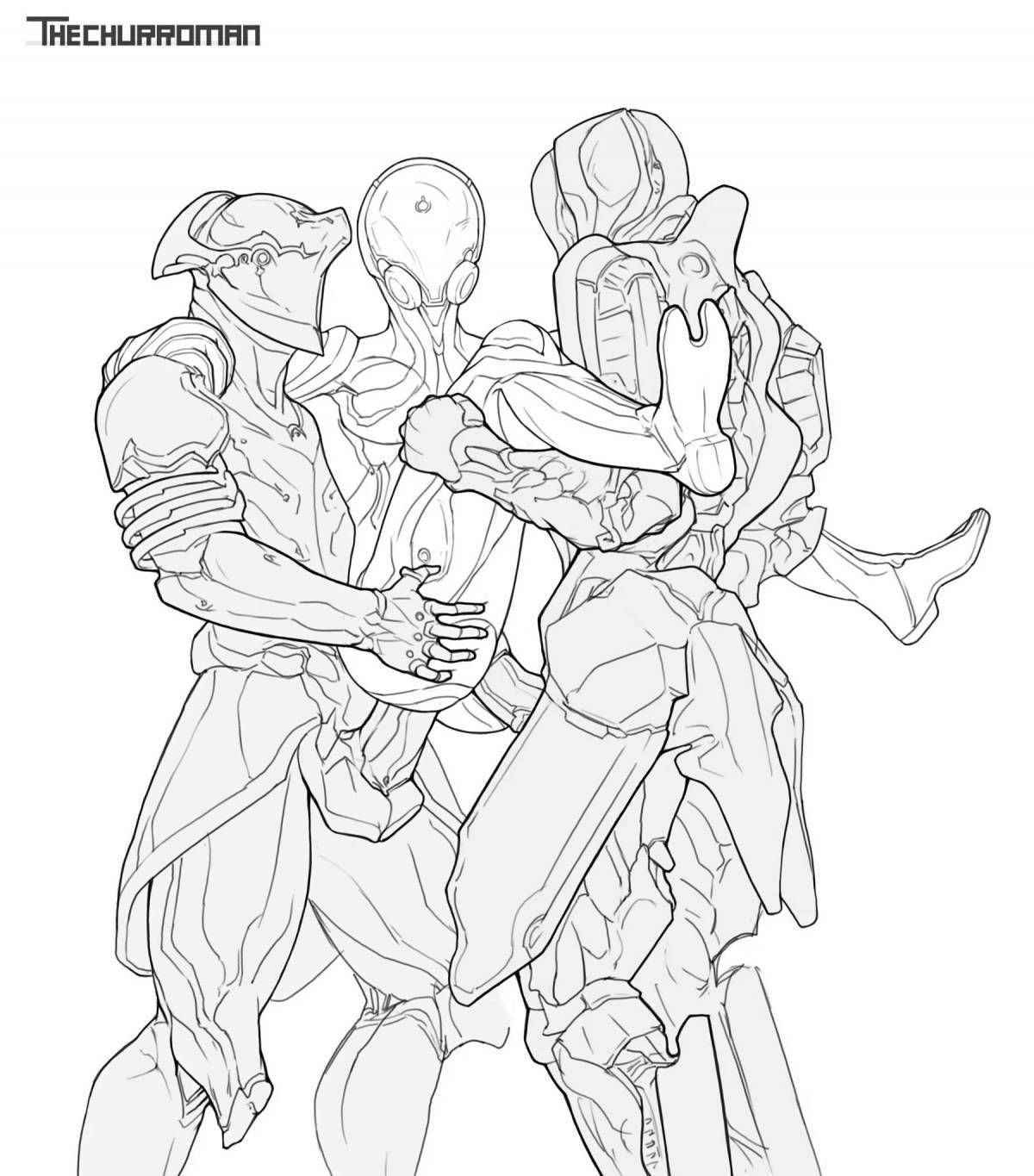 Creative Warframe Coloring Page