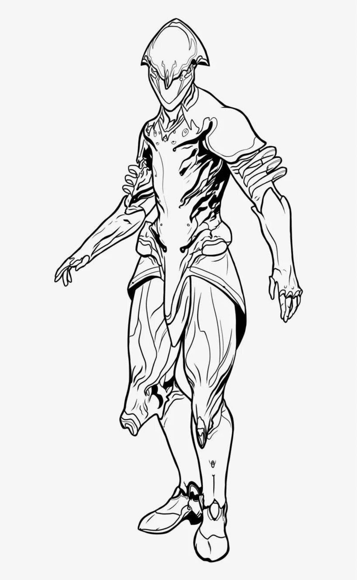 Adventurous warframe coloring page