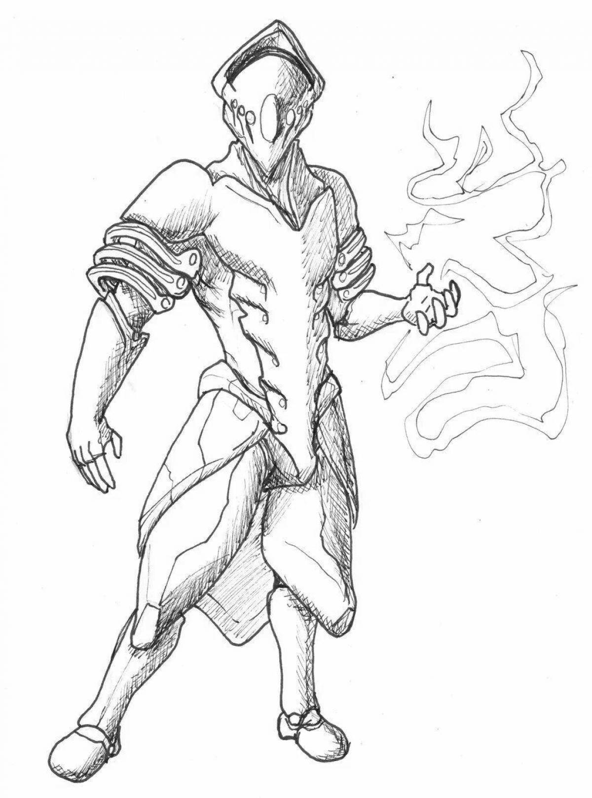 Colored Warframe Coloring Page