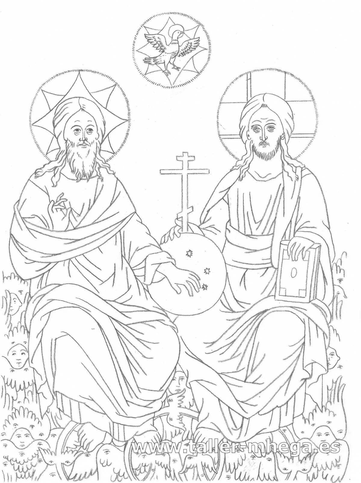 Colorful trinity coloring page