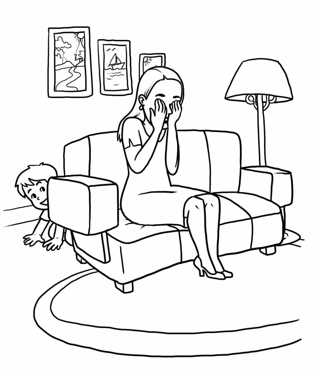 Color-galore hide and seek coloring page