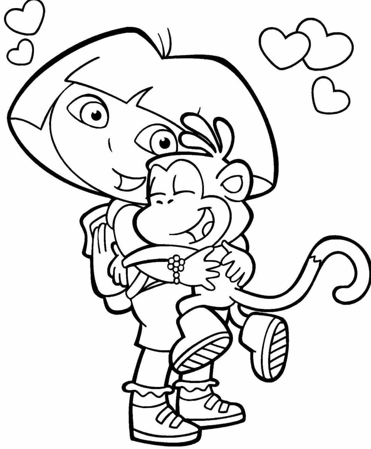 Coloring page of a fun cartoon character