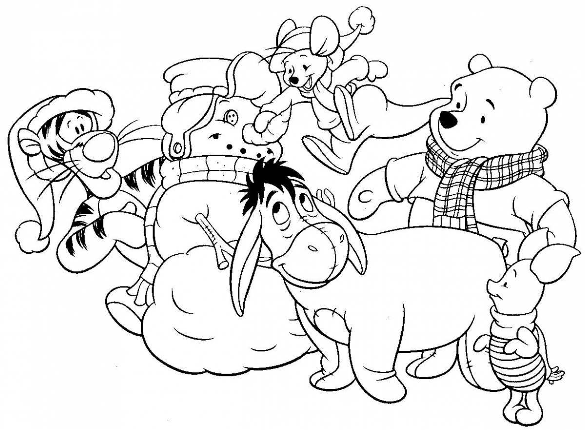 Exciting cartoon character coloring page