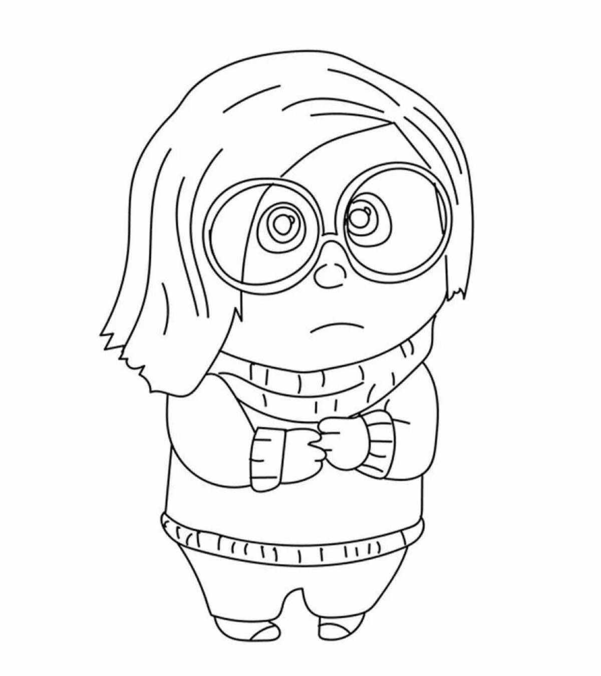 Cute cartoon character coloring book