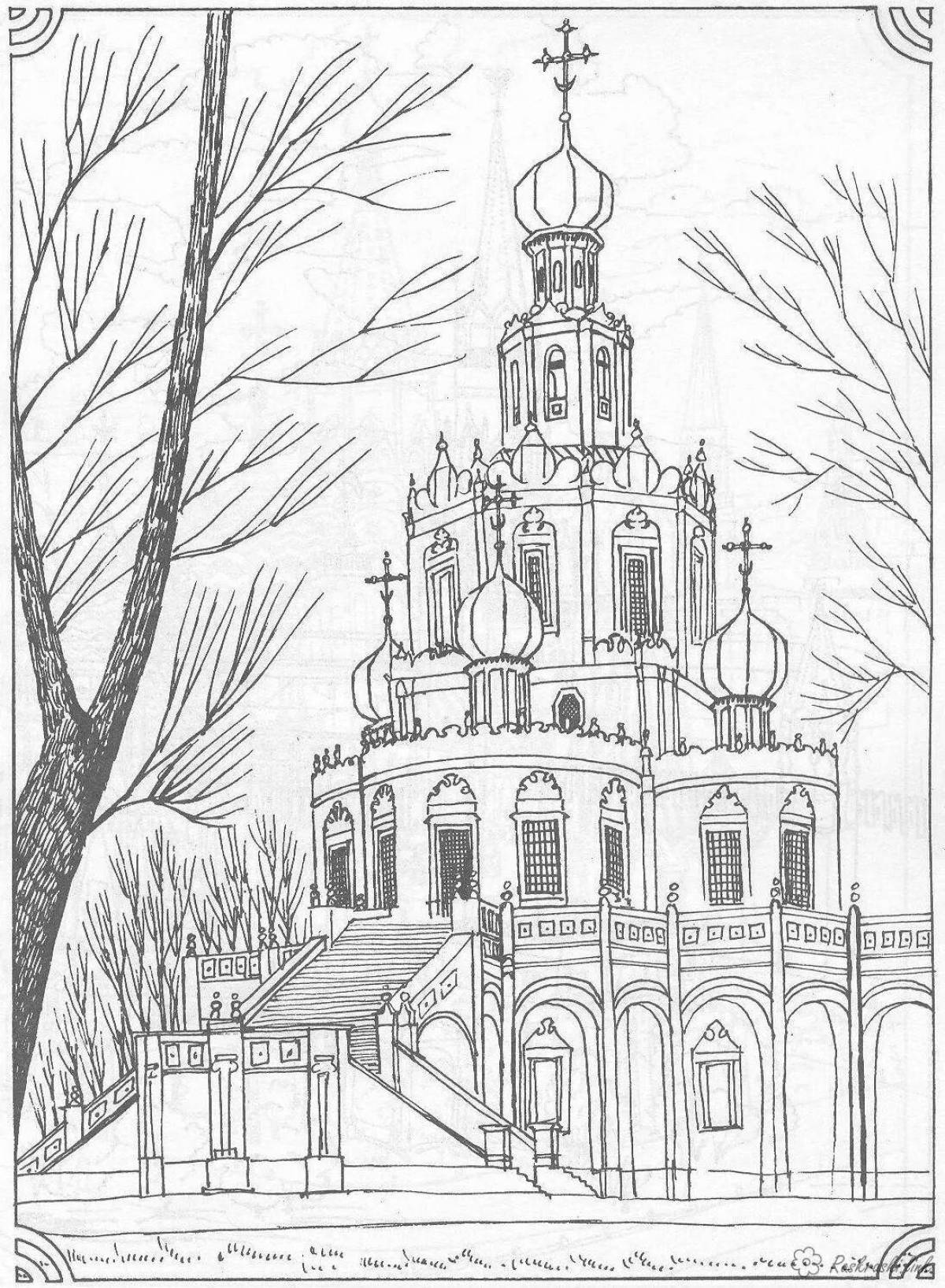Coloring page majestic monastery
