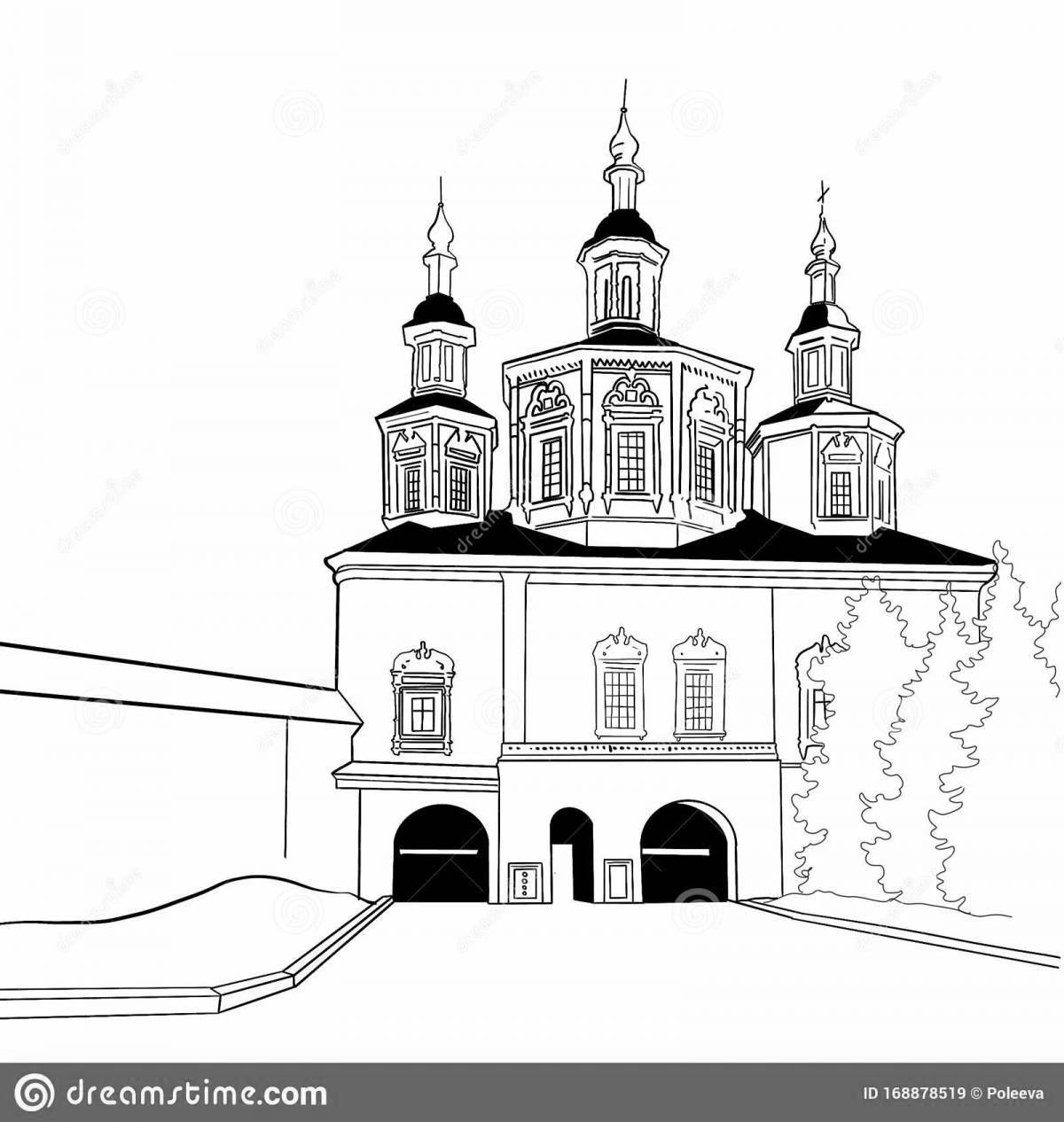 Coloring page luxury monastery