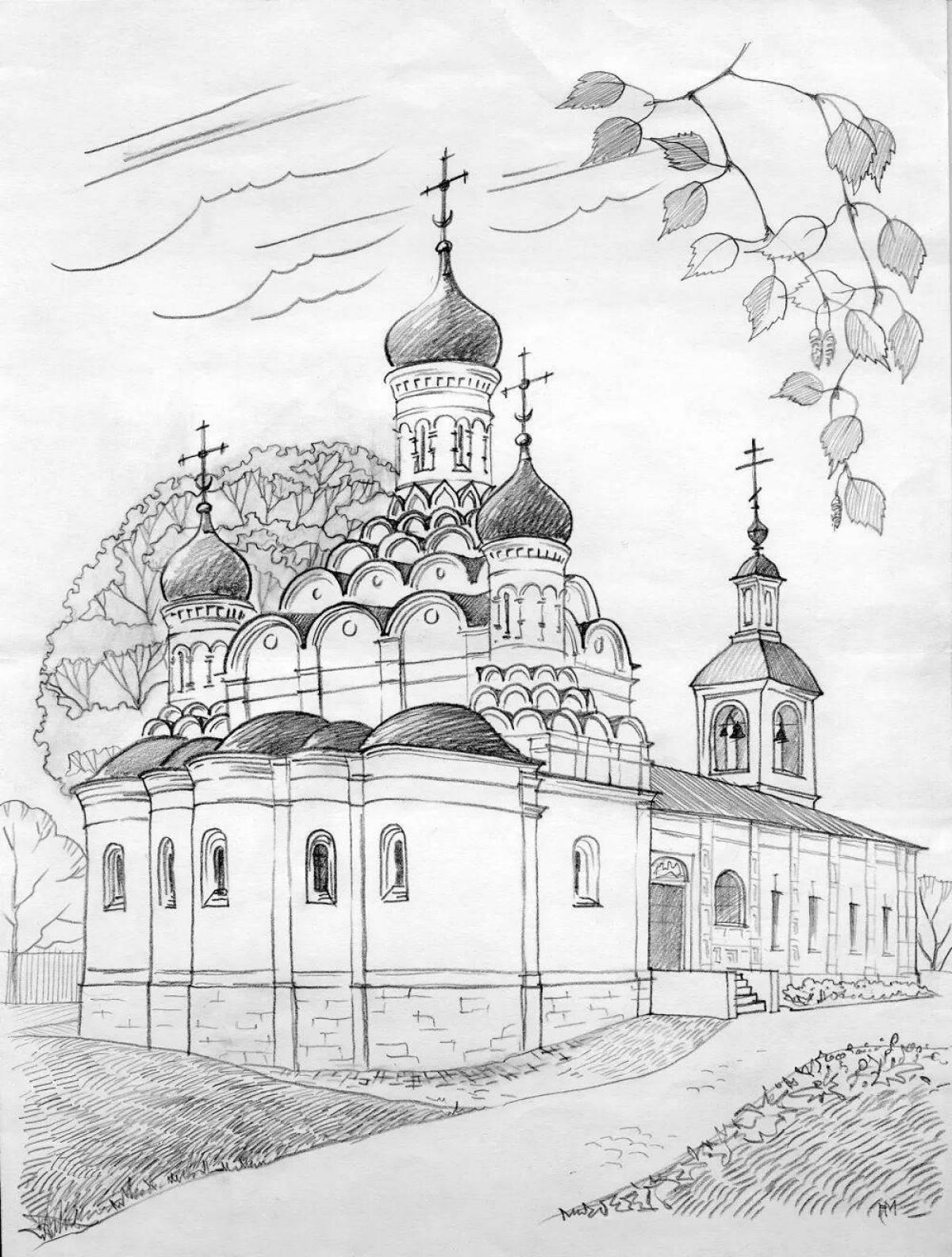 Coloring page dazzling monastery