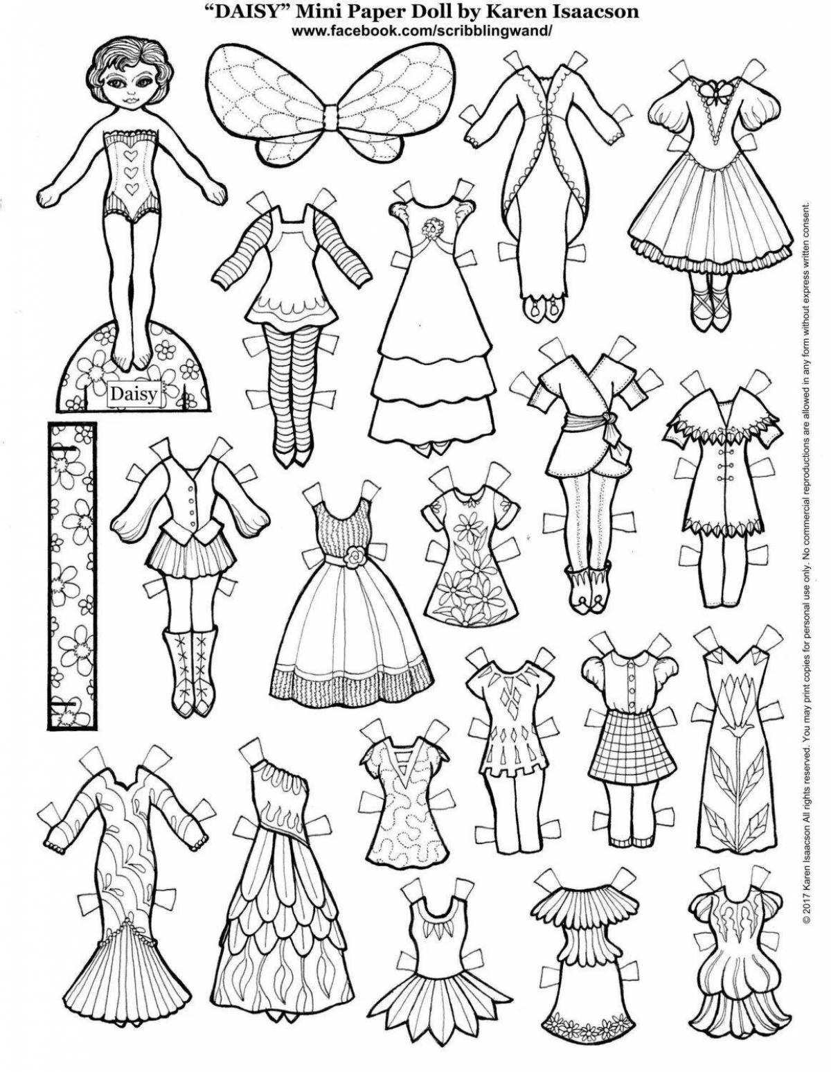 Coloring book sparkling doll