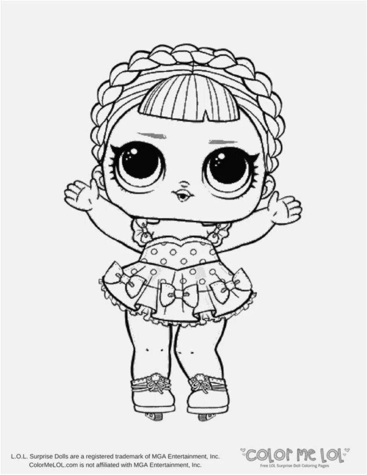 Coloring book fluffy doll
