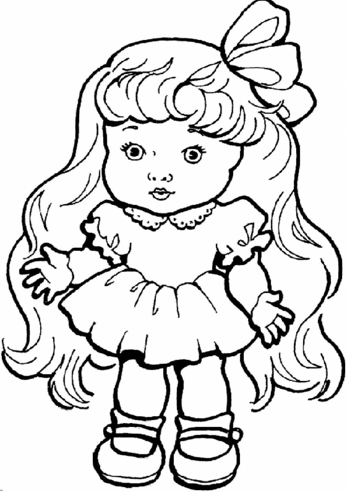 Attractive doll coloring