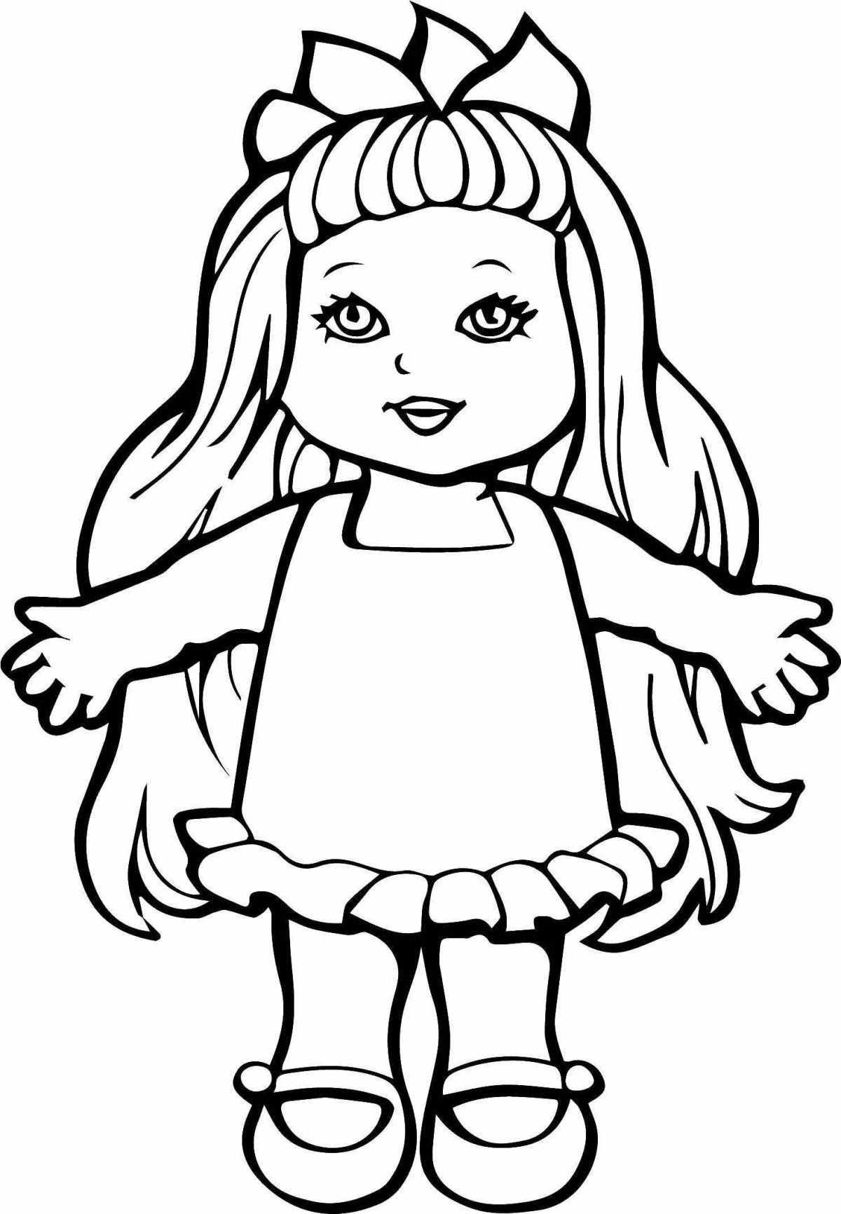 Coloring page graceful doll