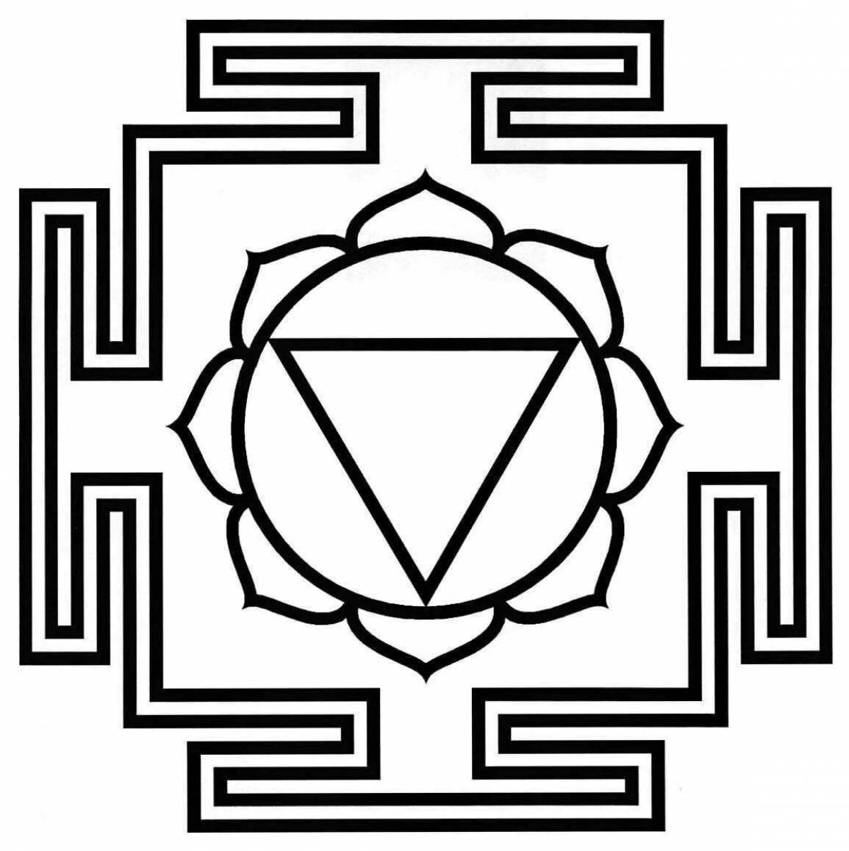 Bright yantra coloring