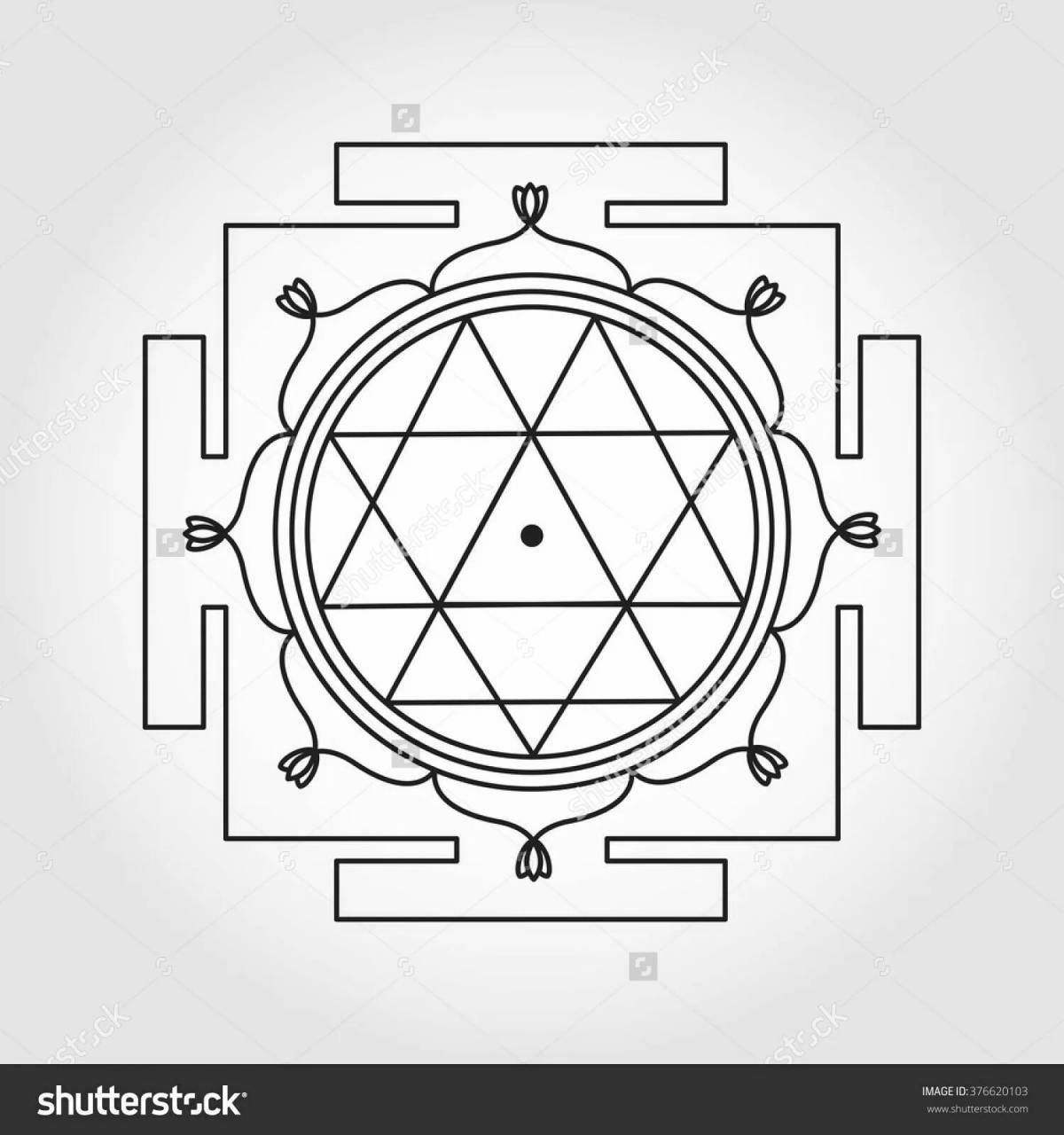 Coloring elegant yantra