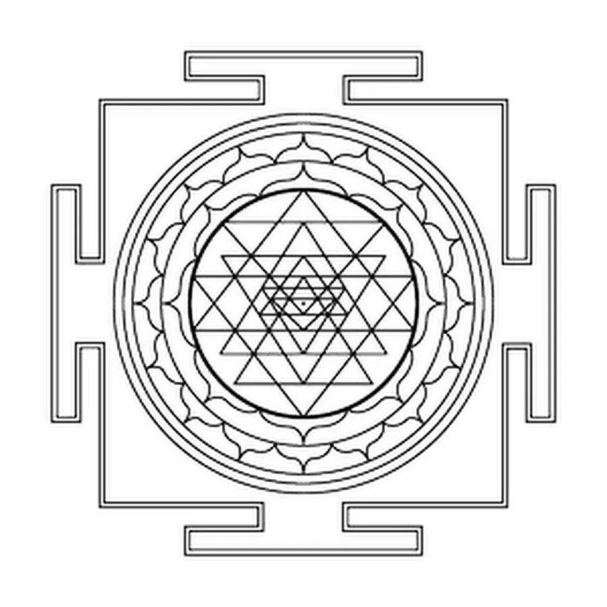 Charming yantra coloring book
