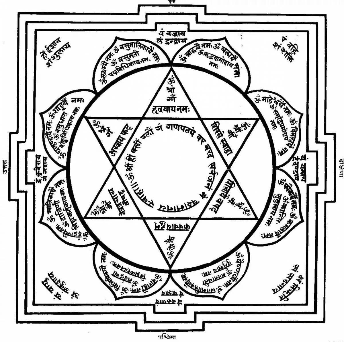 Artistic yantra coloring