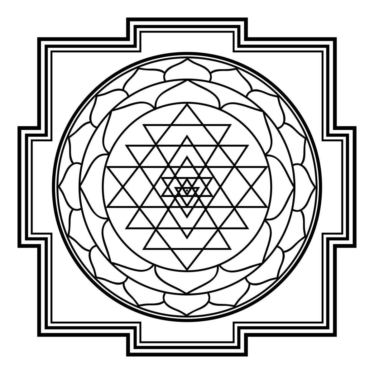 Bold yantra coloring