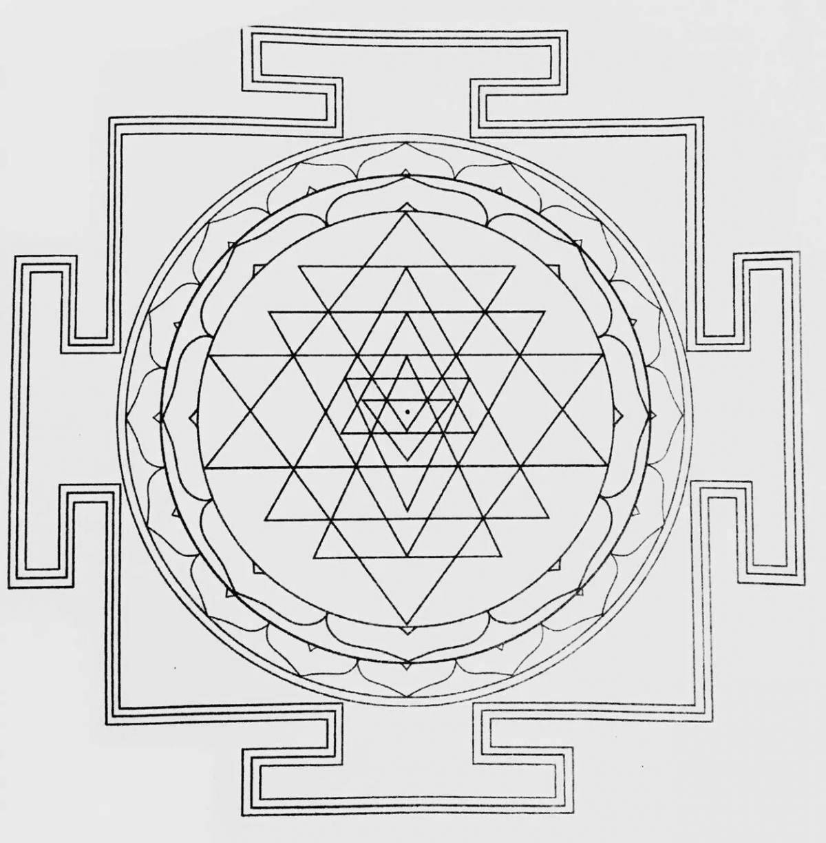 Attractive yantra coloring