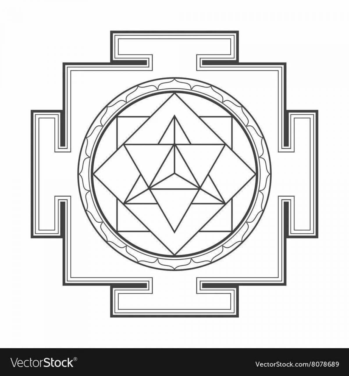 Stylish yantra coloring