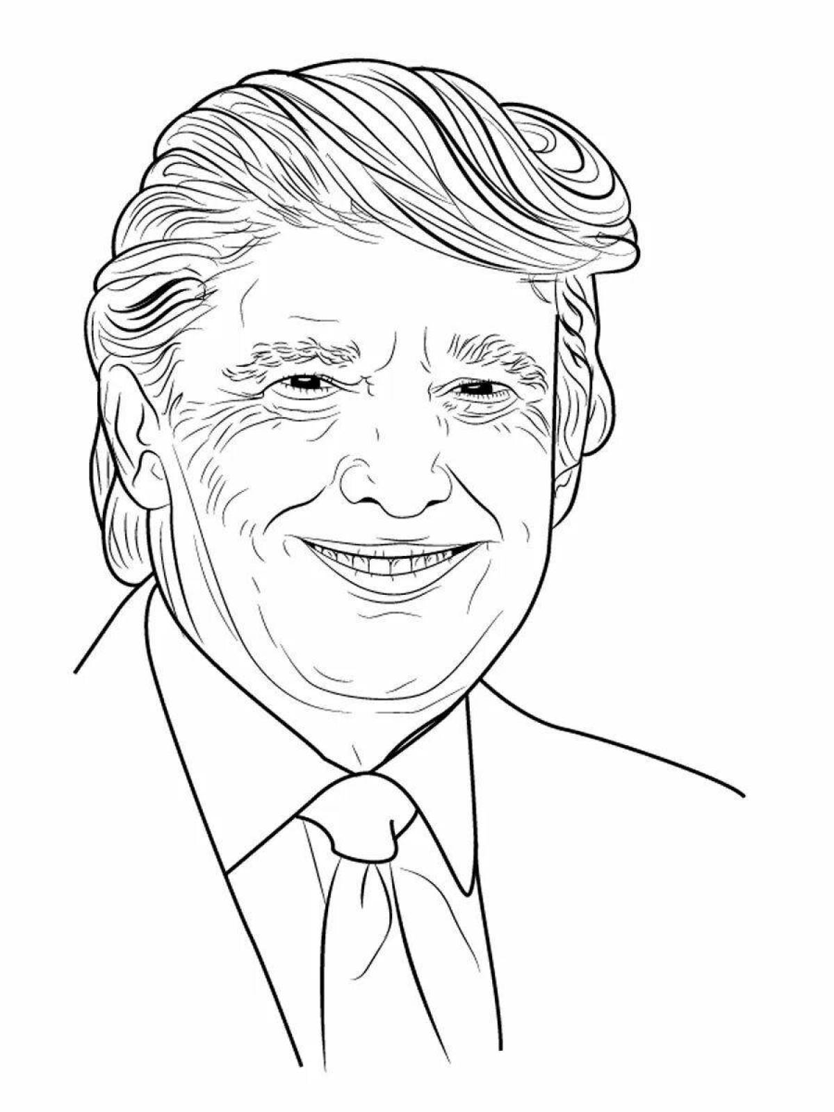 President's shining coloring page