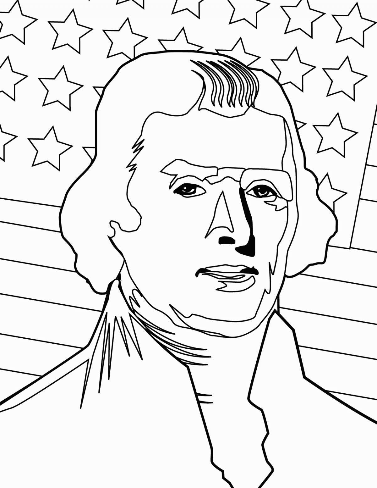 The president's dazzling coloring page