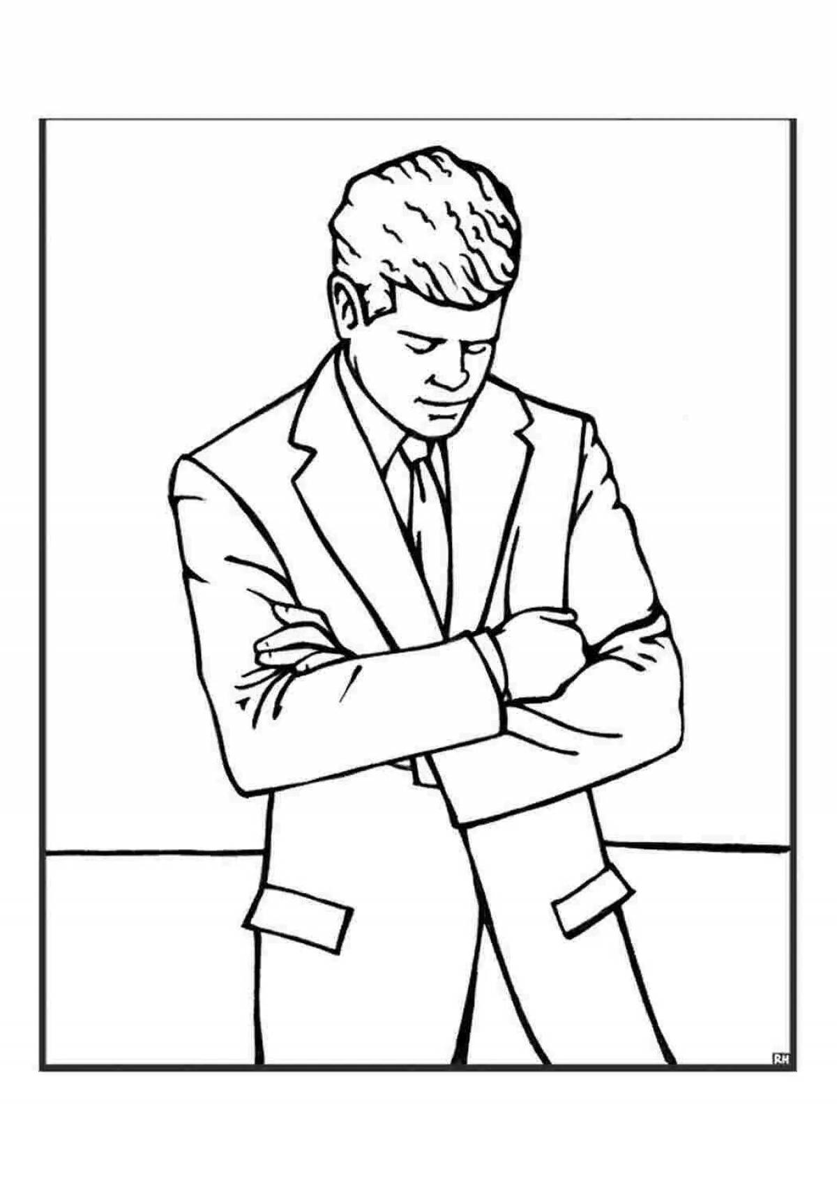 President glowing coloring page