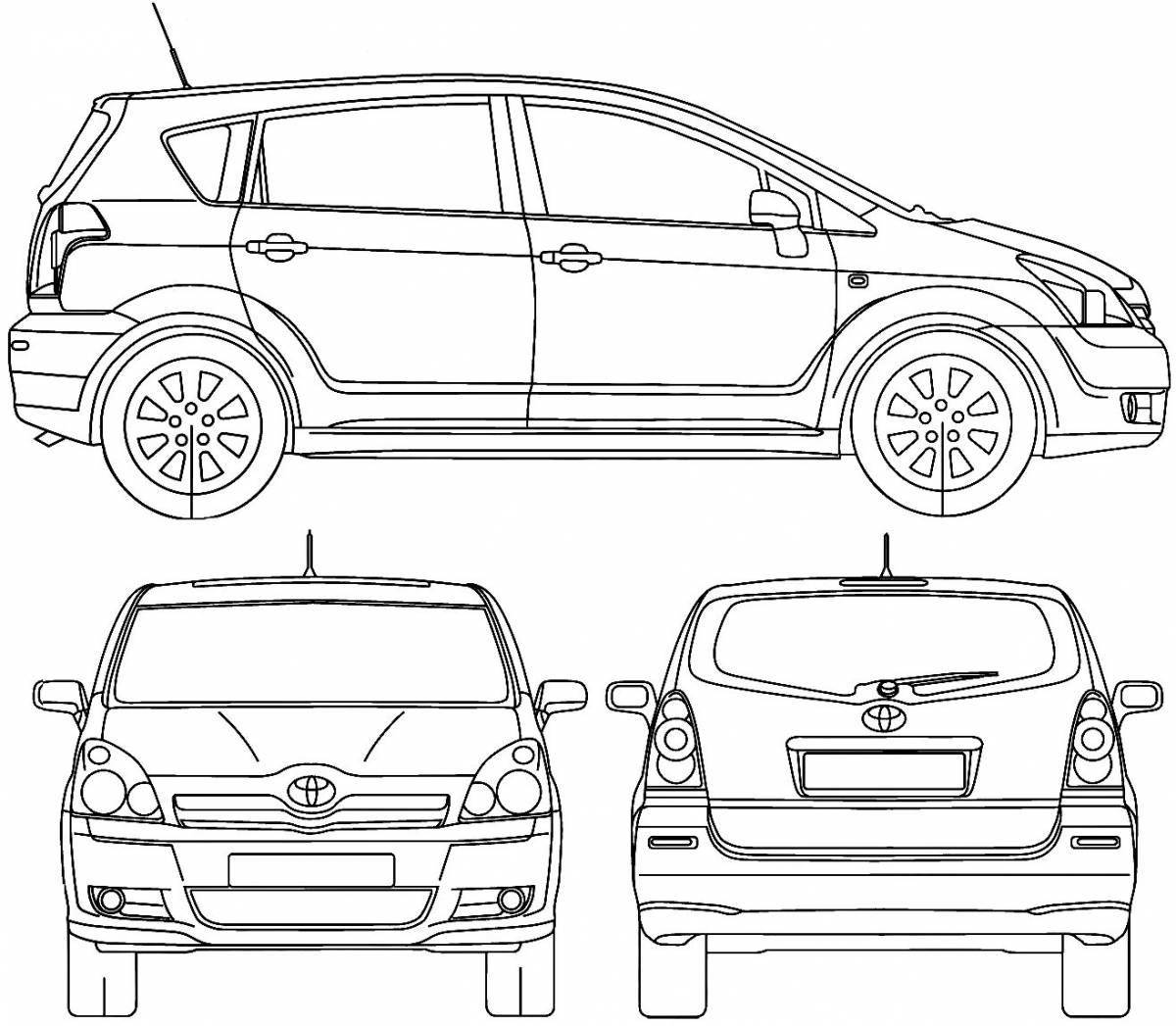 Adorable Corolla Coloring Page