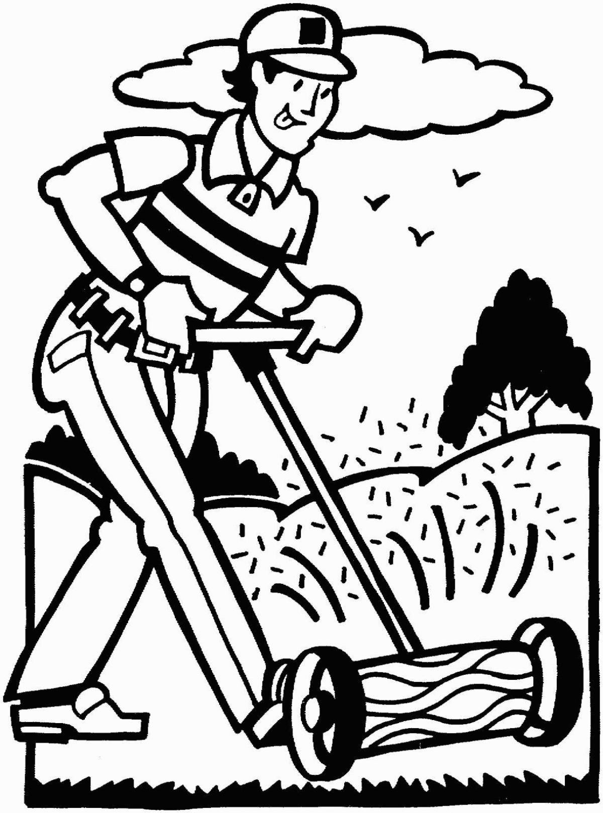 Amazing lawn coloring page