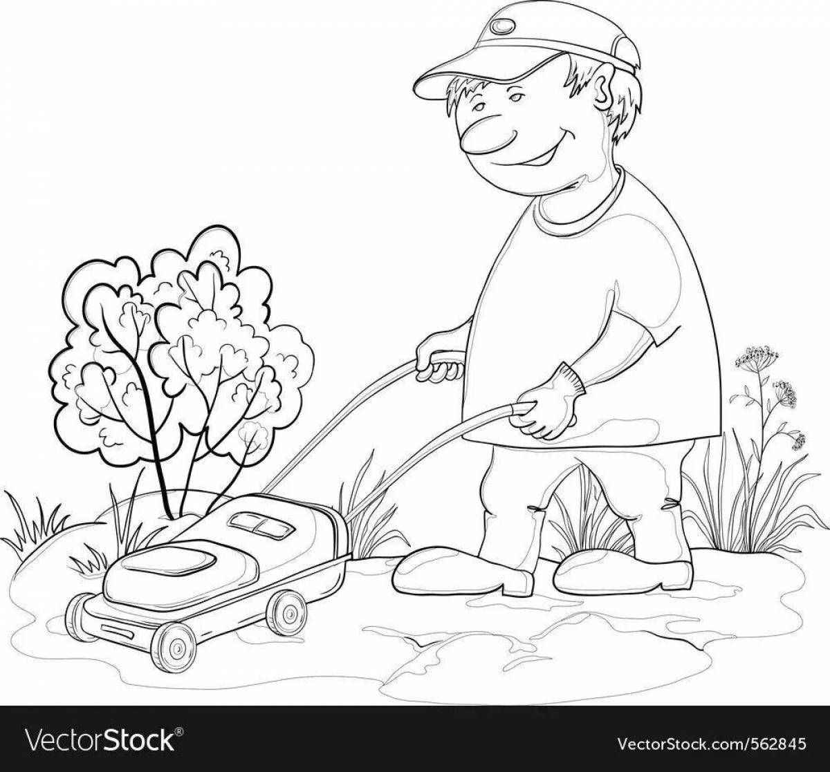 Tempting lawn coloring page