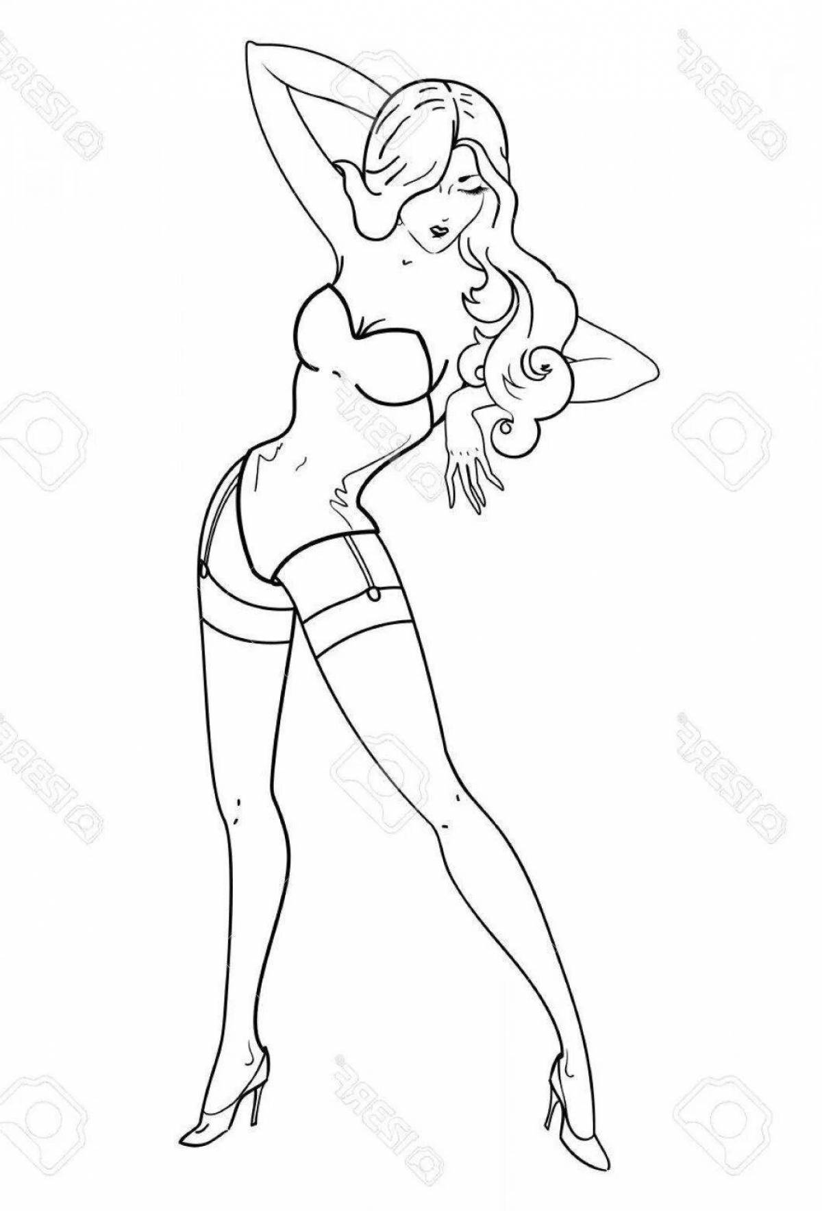 Tempting coloring page sexy