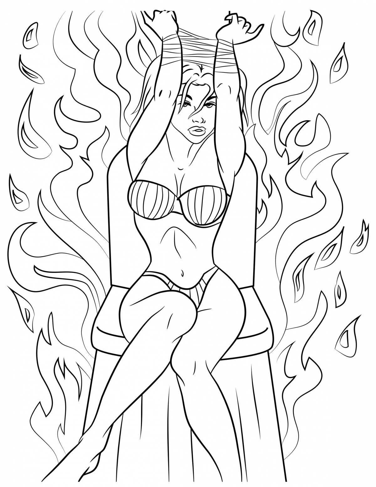 Charming sexy coloring page