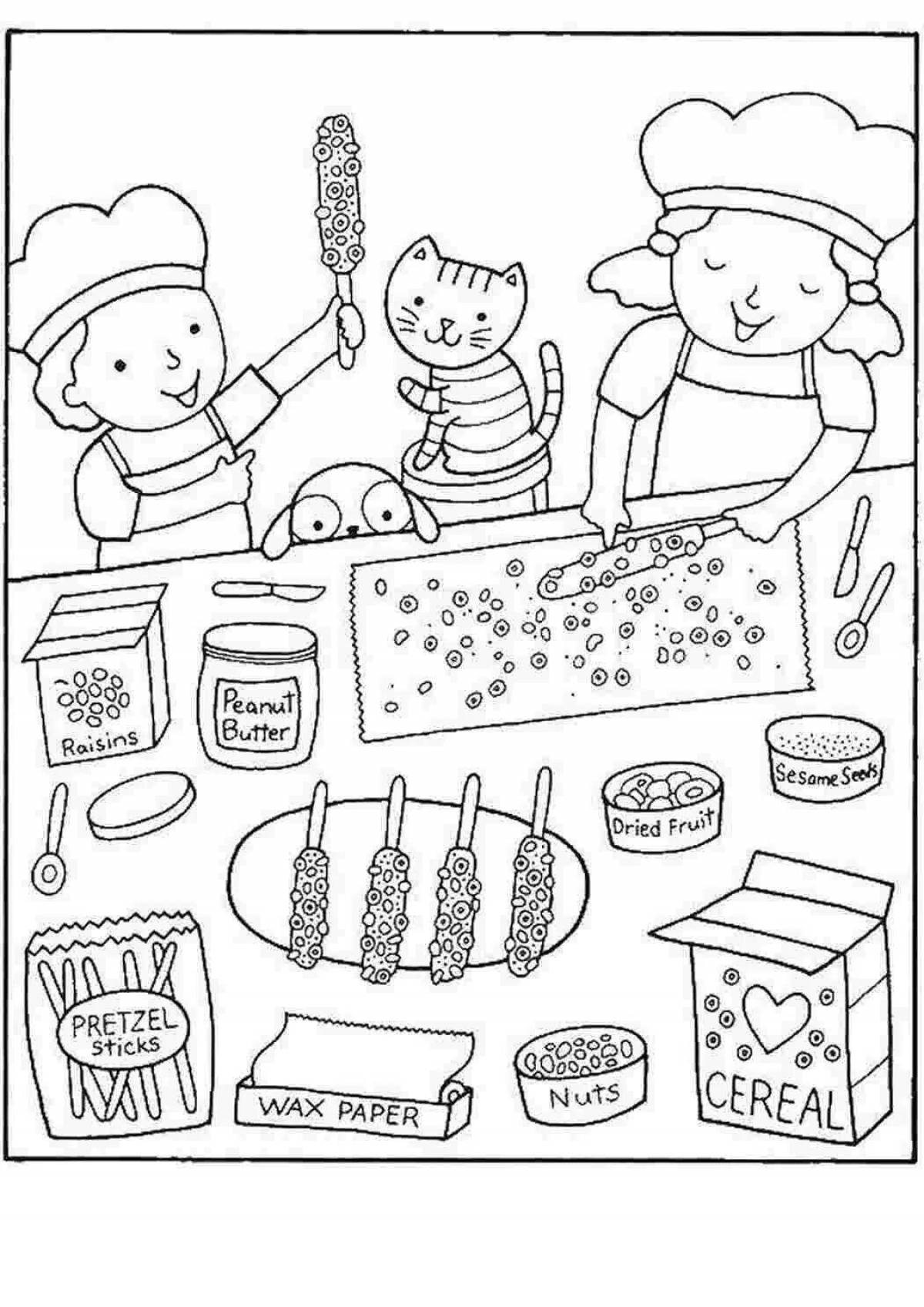 Fun food coloring book