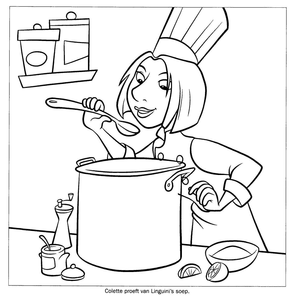 Attractive cooking coloring book