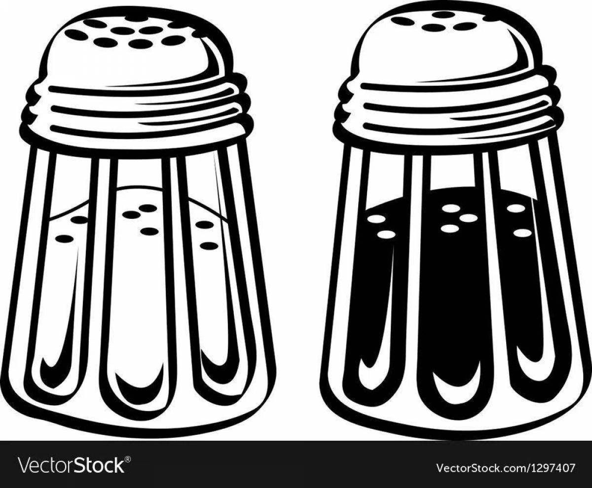 Colorful salt shaker coloring page