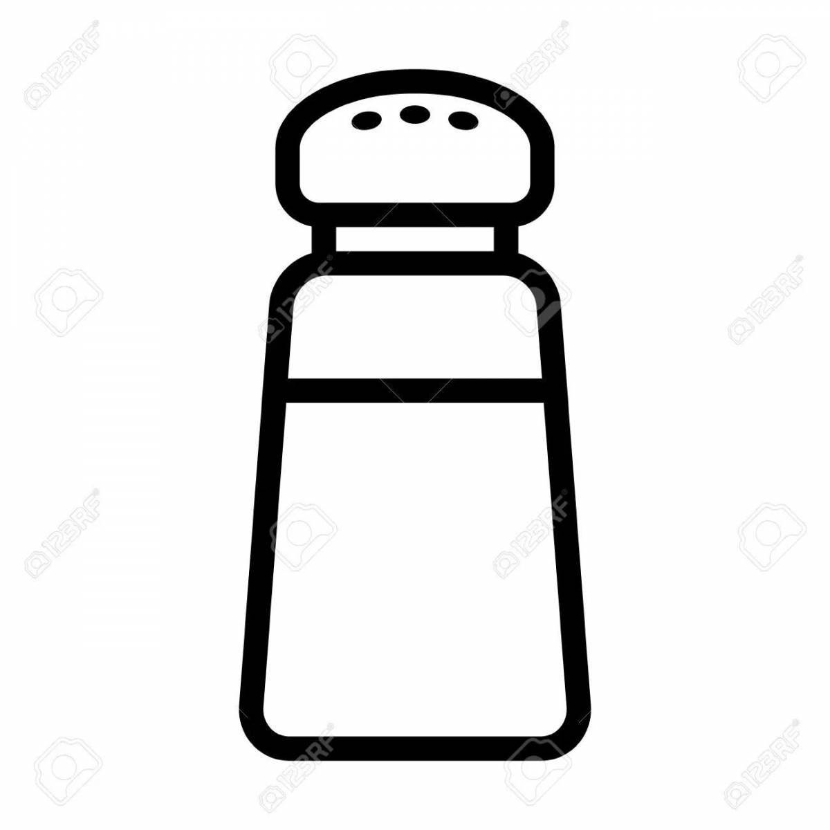 Playful salt shaker coloring page