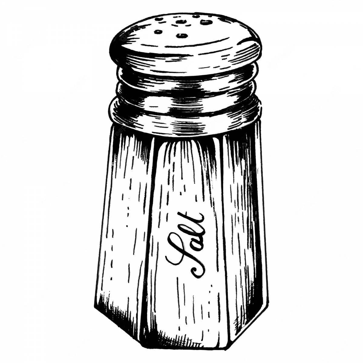 Amazing salt shaker coloring page