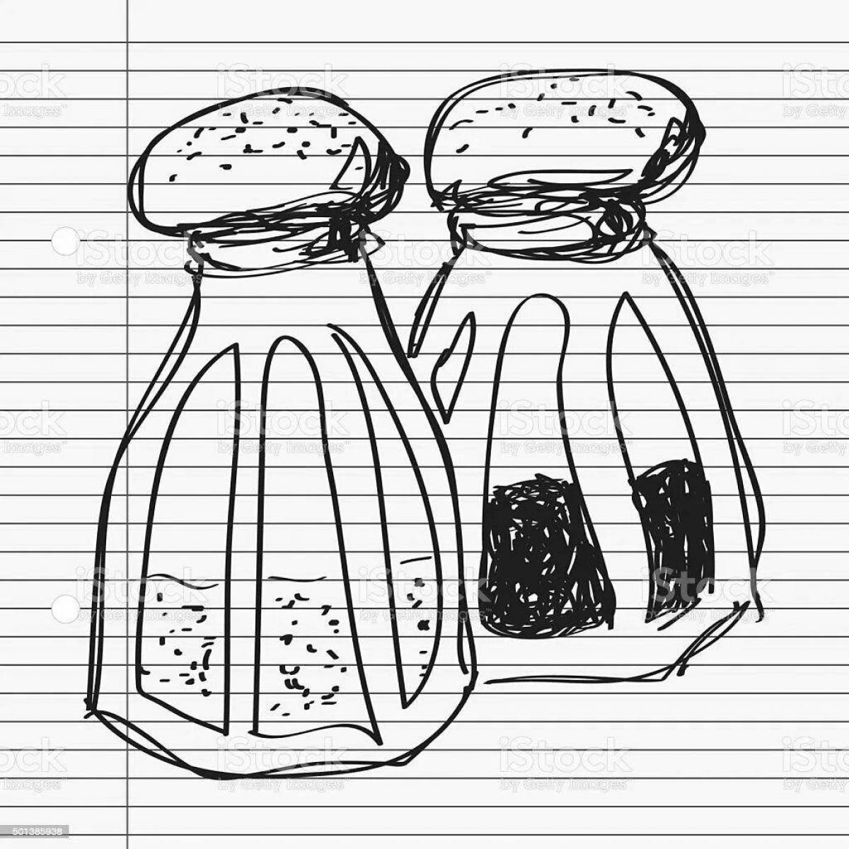 Раскраска причудливая солонка