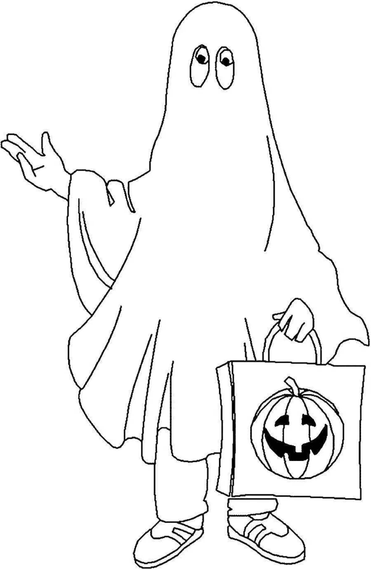 Creepy ghost coloring page