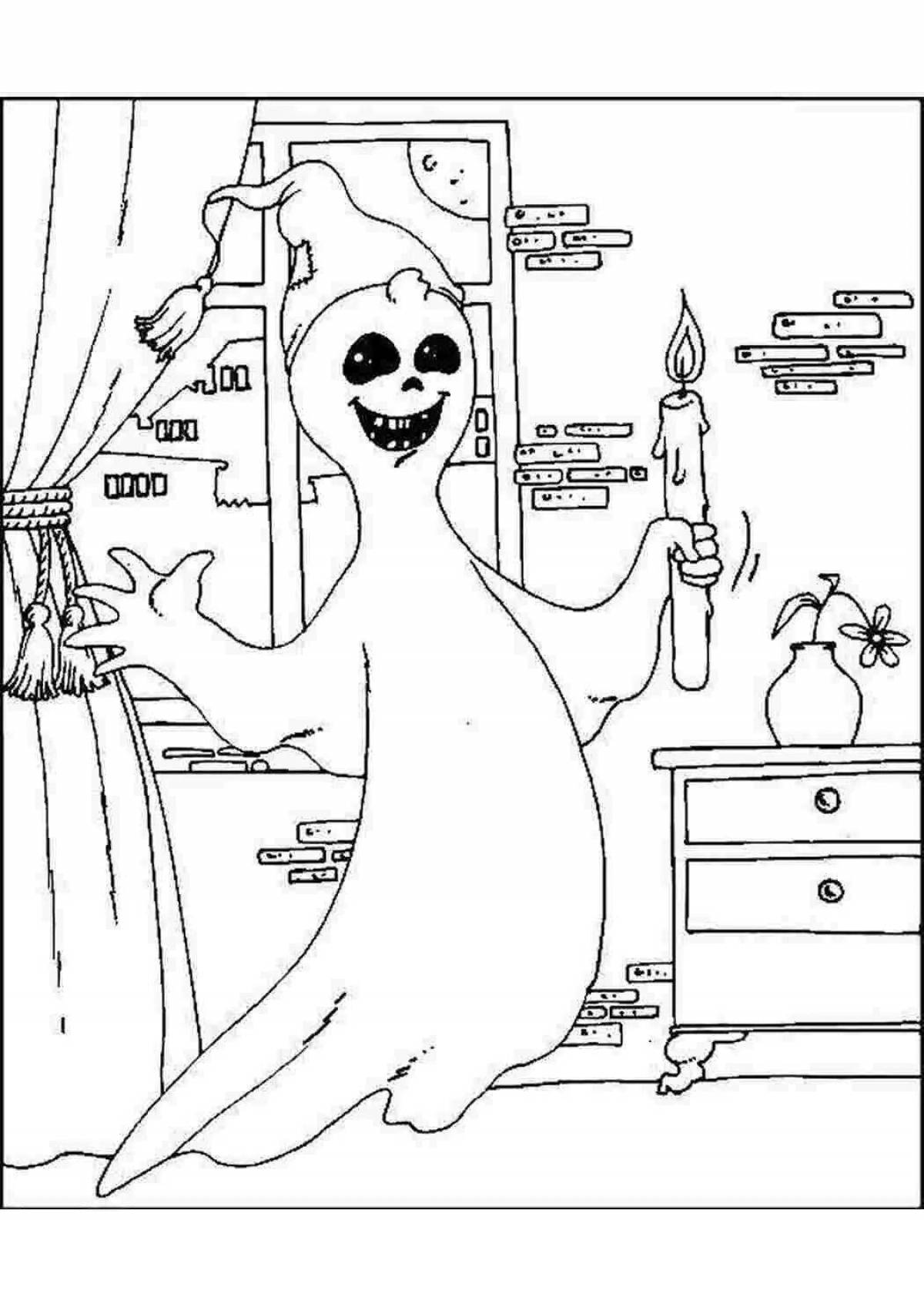 Menacing ghost coloring page